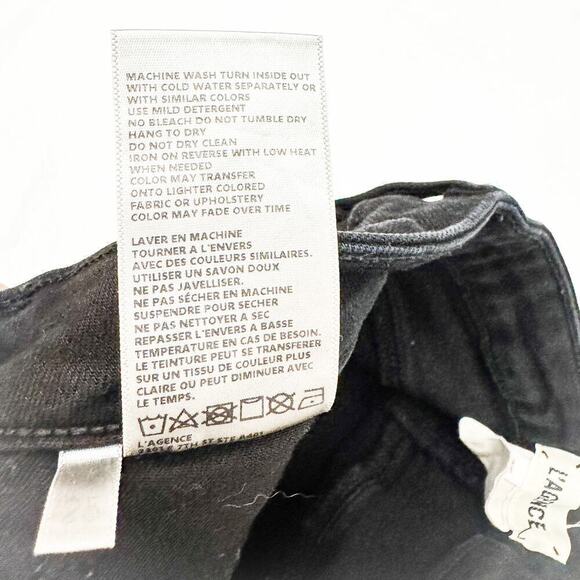 L'Agence Marguerite Skinny High Rise Noir Black Denim Jeans Size 25 - Picture 8 of 9
